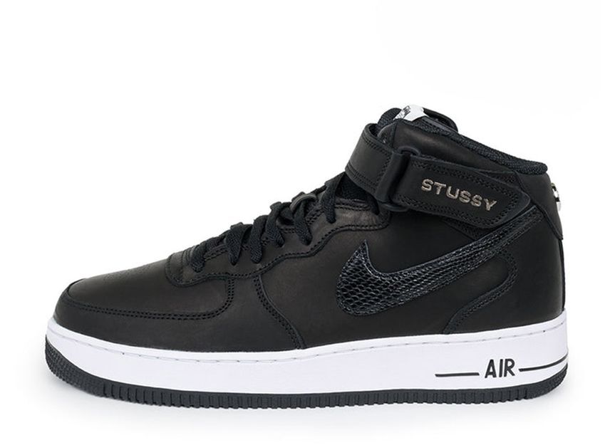 Stussy Nike Air Force 1 Mid "Black/Black" 23.5cm DJ7840-001_画像1