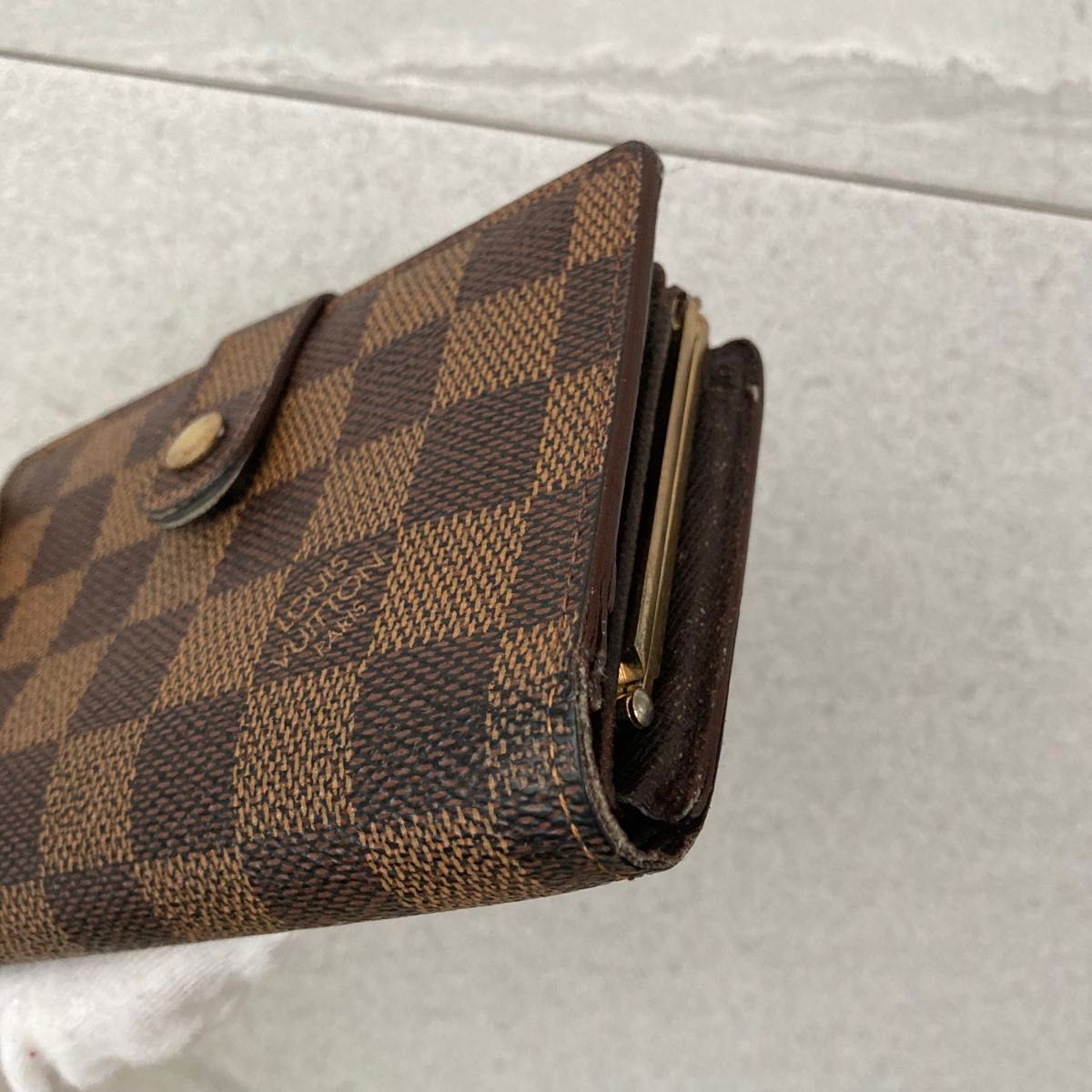 ルイヴィトン　ダミエ　がま口　ヴィエノワ　廃盤　コンパクト　折り財布　送料込 LOUIS VUITTON