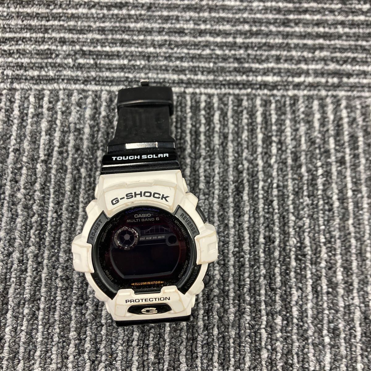 。G-SHOCK PROTECTION TOUGHSOLAR 腕時計 デジタル時計 ブラック×ホワイト ジーショック オールステンレスの画像2
