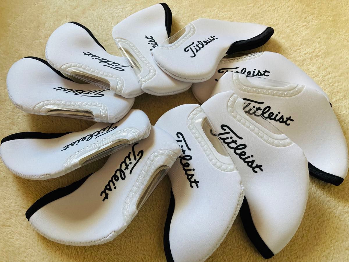 ★ 新品未使用品 ★ 窓付き アイアンカバー titleist タイトリスト ホワイト 10個セット