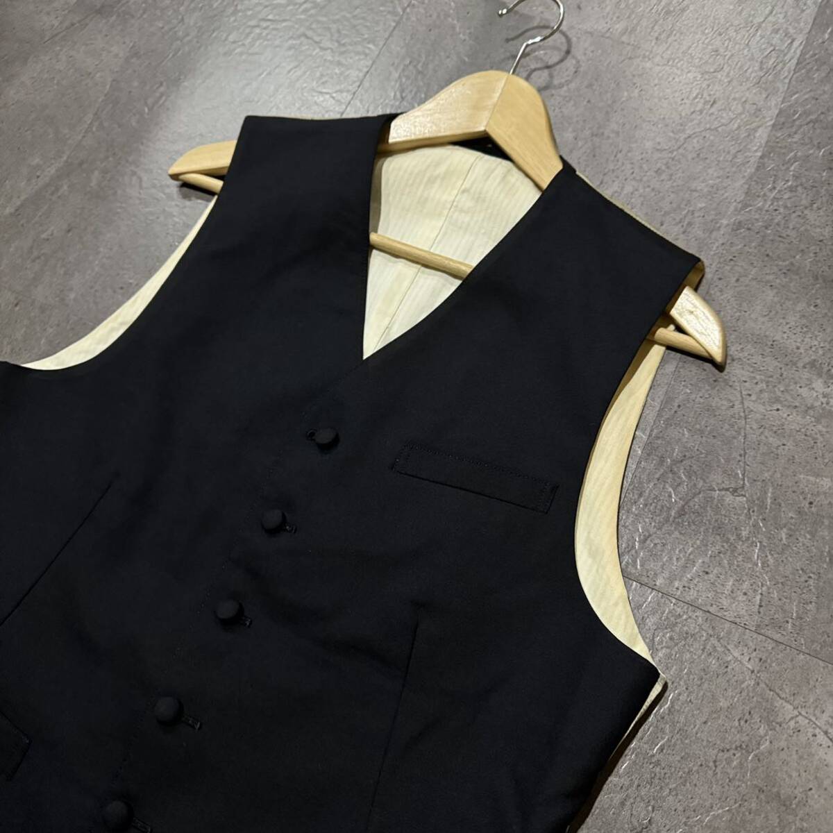 R ☆ 高級ラグジュアリー服 '日本製' HOMME DEUX COMME des GARCONS コムデギャルソン AD2009 DE-V001 ウール100% ジレベスト size:L 上着の画像3