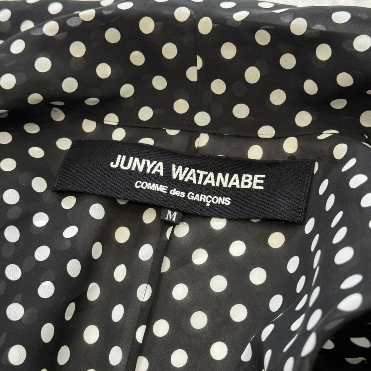 U ☆ 高級婦人服 '日本製' JUNYA WATANABE COMME des GARCONS コムデギャルソン JM-J050 AD2003 羽織りドット柄 ロングカーディガン M 上着の画像6