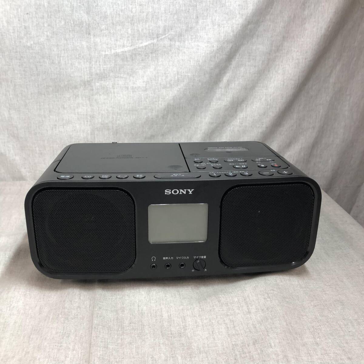 ソニー CDラジオカセットレコーダー CFD-S401 : FM/AM/ワイドFM対応 大型液晶/カラオケ機能搭載 電池駆動可能 ブラック