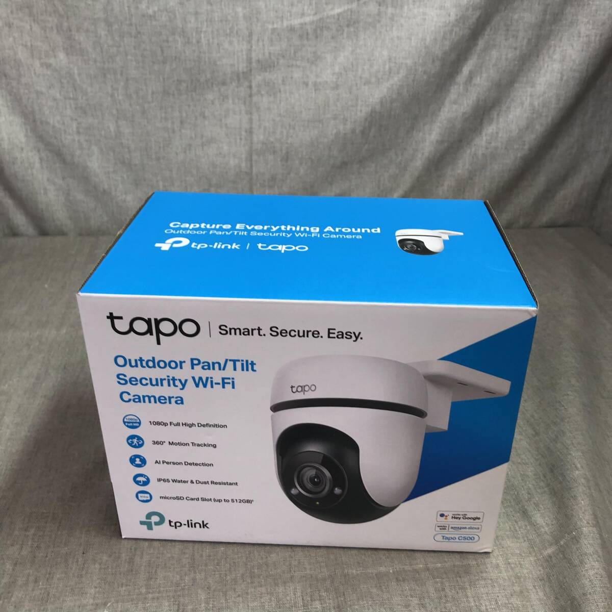 TP-Link WiFi ネットワークカメラ 屋外 防犯カメラ パン/チルト対応 スマホ アプリ 1080p FullHD IP65 防水 防塵 音声通話 Tapo C500の画像1