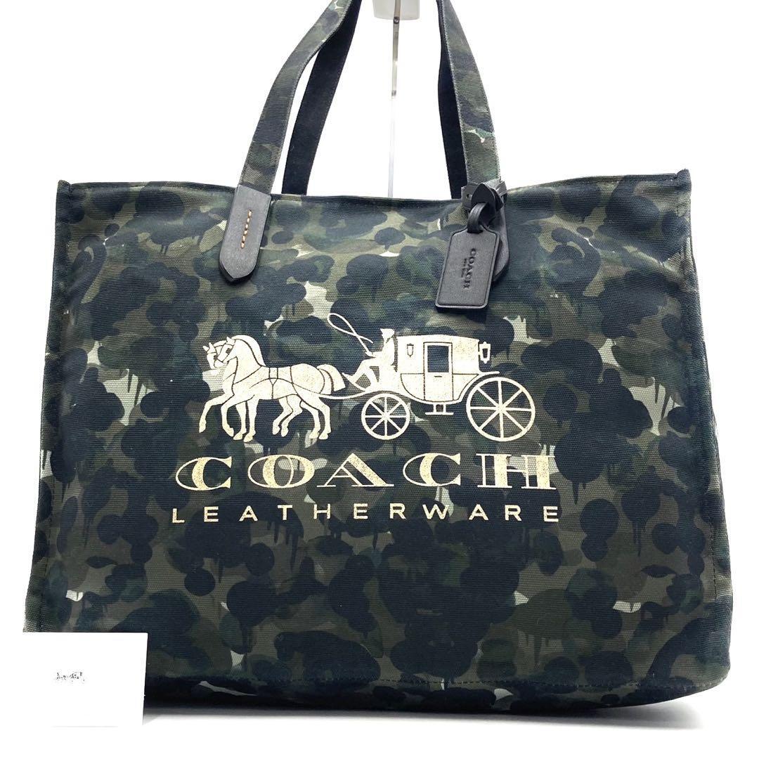 1円～【極美品】COACH コーチ カモフラ リサイクルトート42 トートバッグ A4収納サイズ メンズ レディース 迷彩 おでかけ 通勤 _画像2