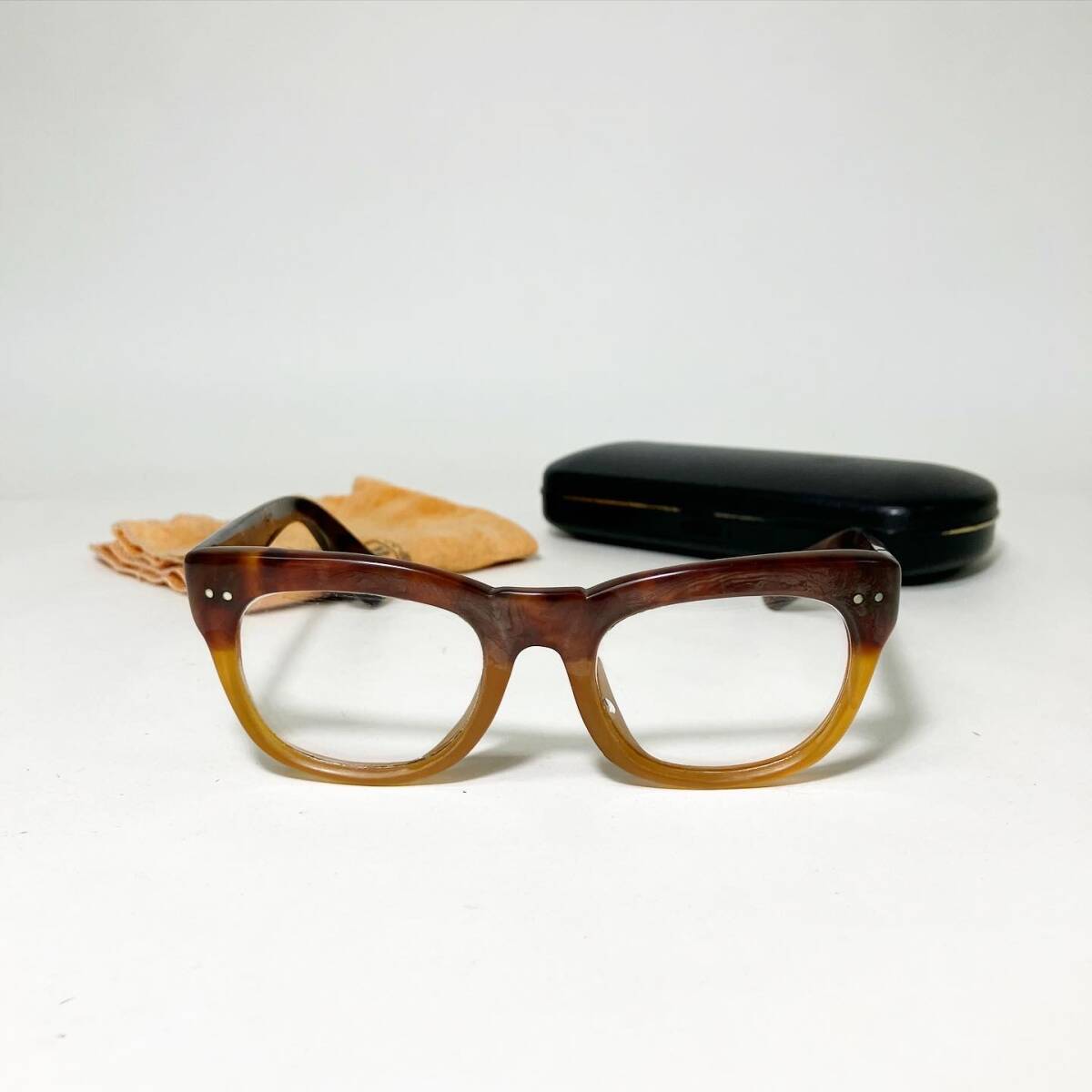 京都⑥ 時代物 鼈甲 べっ甲 眼鏡 メガネ ケース付の画像1