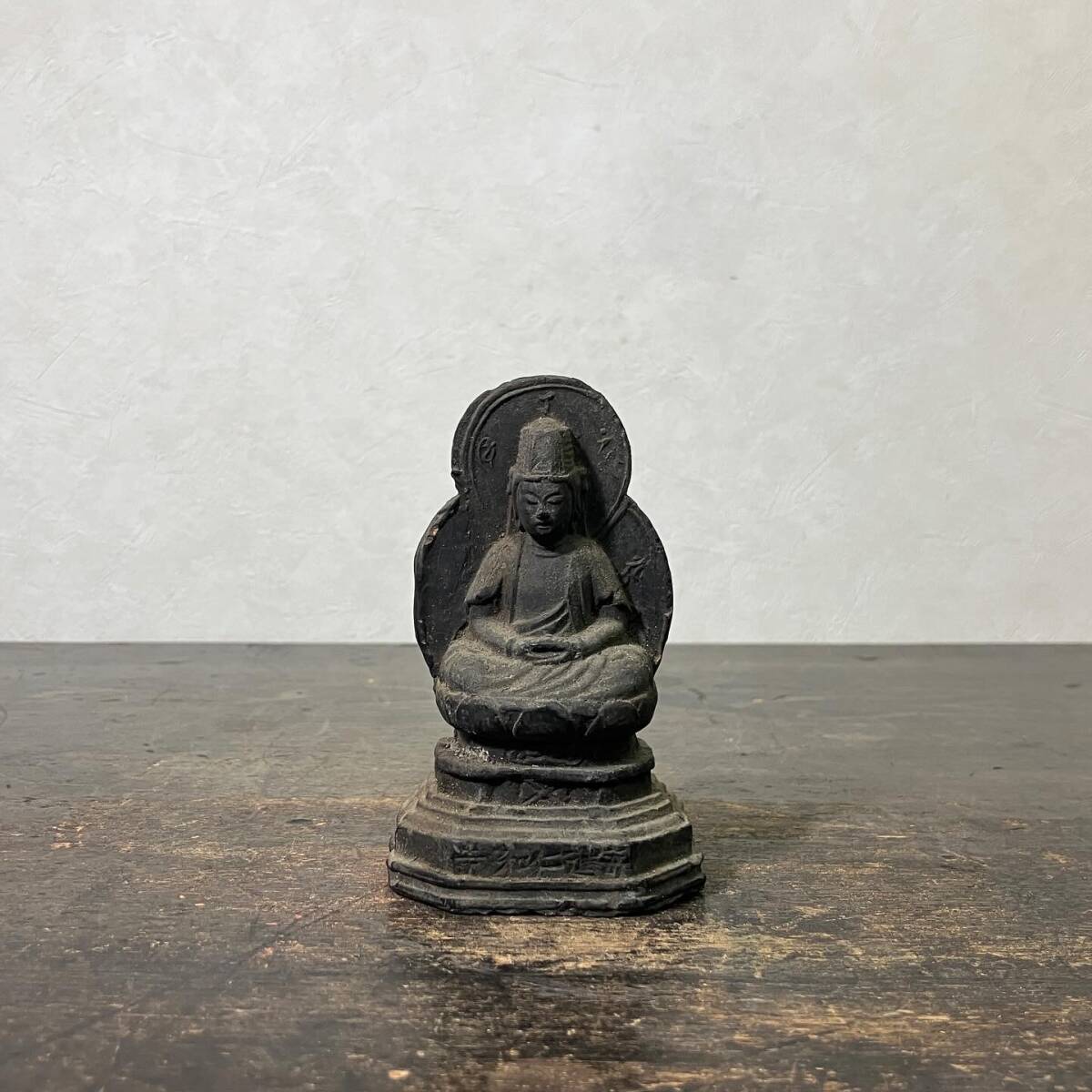 京都⑥ 旧家引上げ品 時代 陶製 大日如来座像 高さ：11.0cm 横幅：6.9cm 仏教美術 CXPの画像1