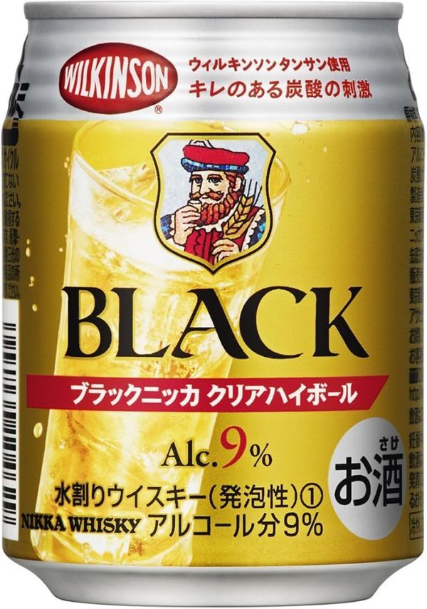 80 O29-10 1円～訳あり ブラックニッカハイボール ウイルキンソンタンサン使用 Alc.9％ 250ml×24缶入り 1ケース 同梱不可まとめて取引不可の画像1