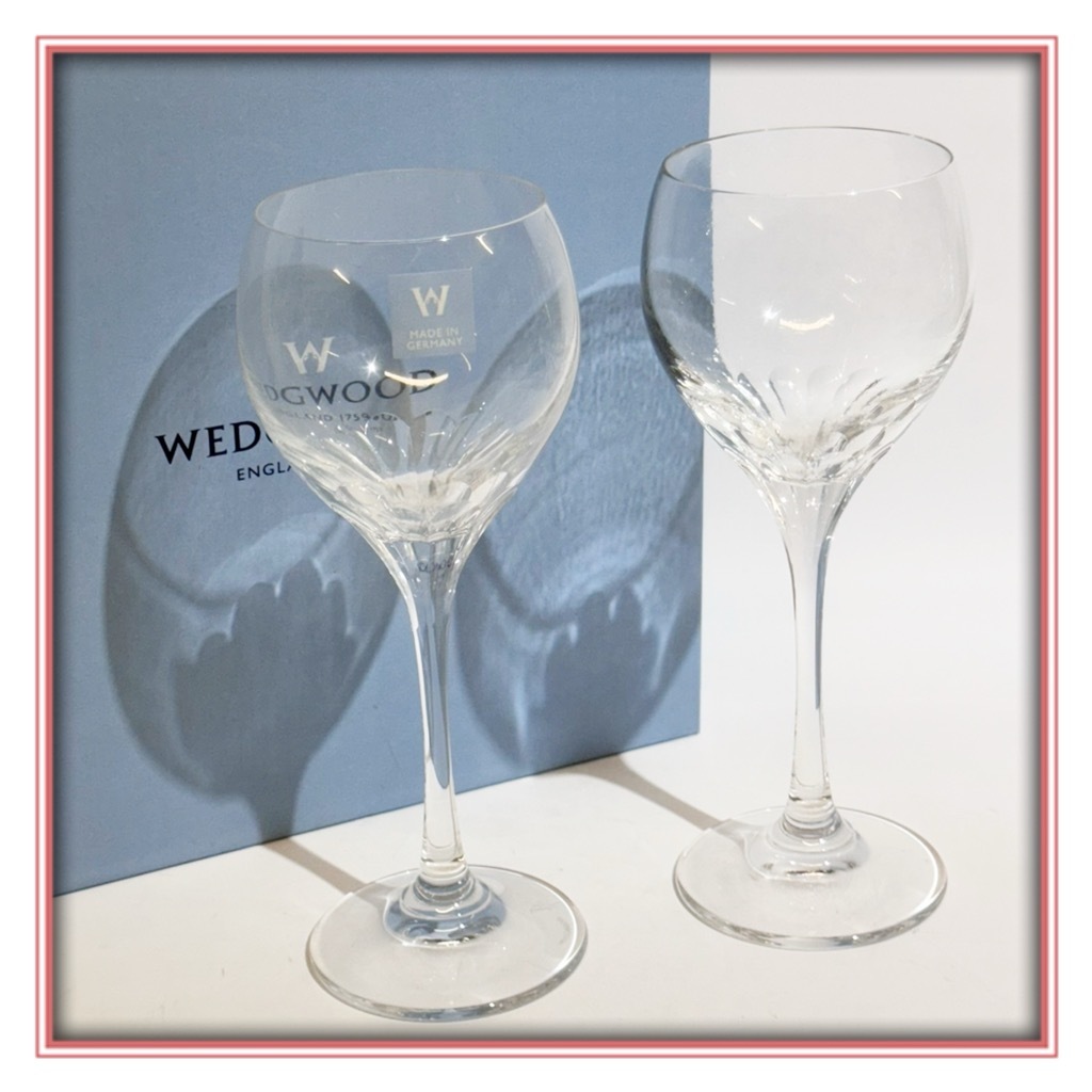 ウェッジウッド/Wedgwood ●クリスタル ワイングラス ペアセット●未使用品の画像1