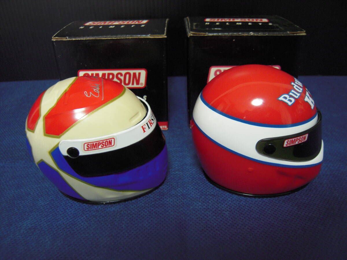 1/4 ミニヘルメット/ジャンク品/SIMPSON HELMETS/2個セット/エディー・チーバー/ケニー・バーンスタイン の画像6