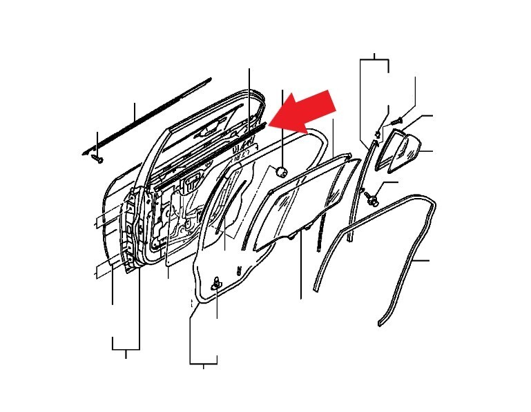 純正 新品 三菱 ミツビシ ランサー エボリューション 9 Ⅸ CT9A ランエボⅨ リヤドア ベルトモール インナー 左右セット ラバー B0079-1_画像3