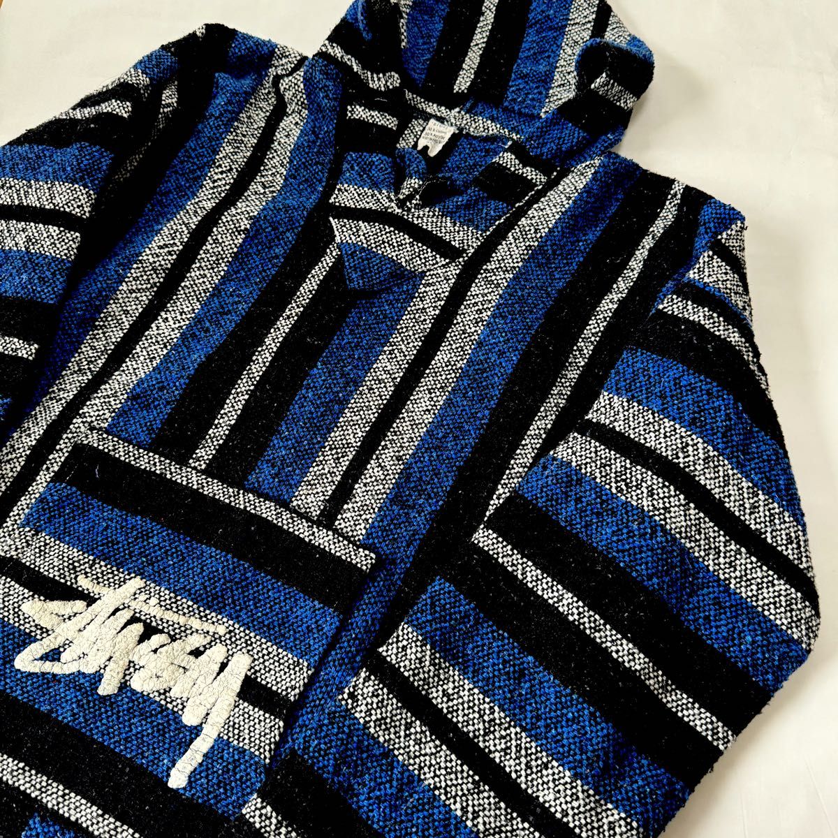 ★Stussy★Vintage メキシカンパーカー★ヴィンテージ Baja hippie hoodie drug rug★メキパ