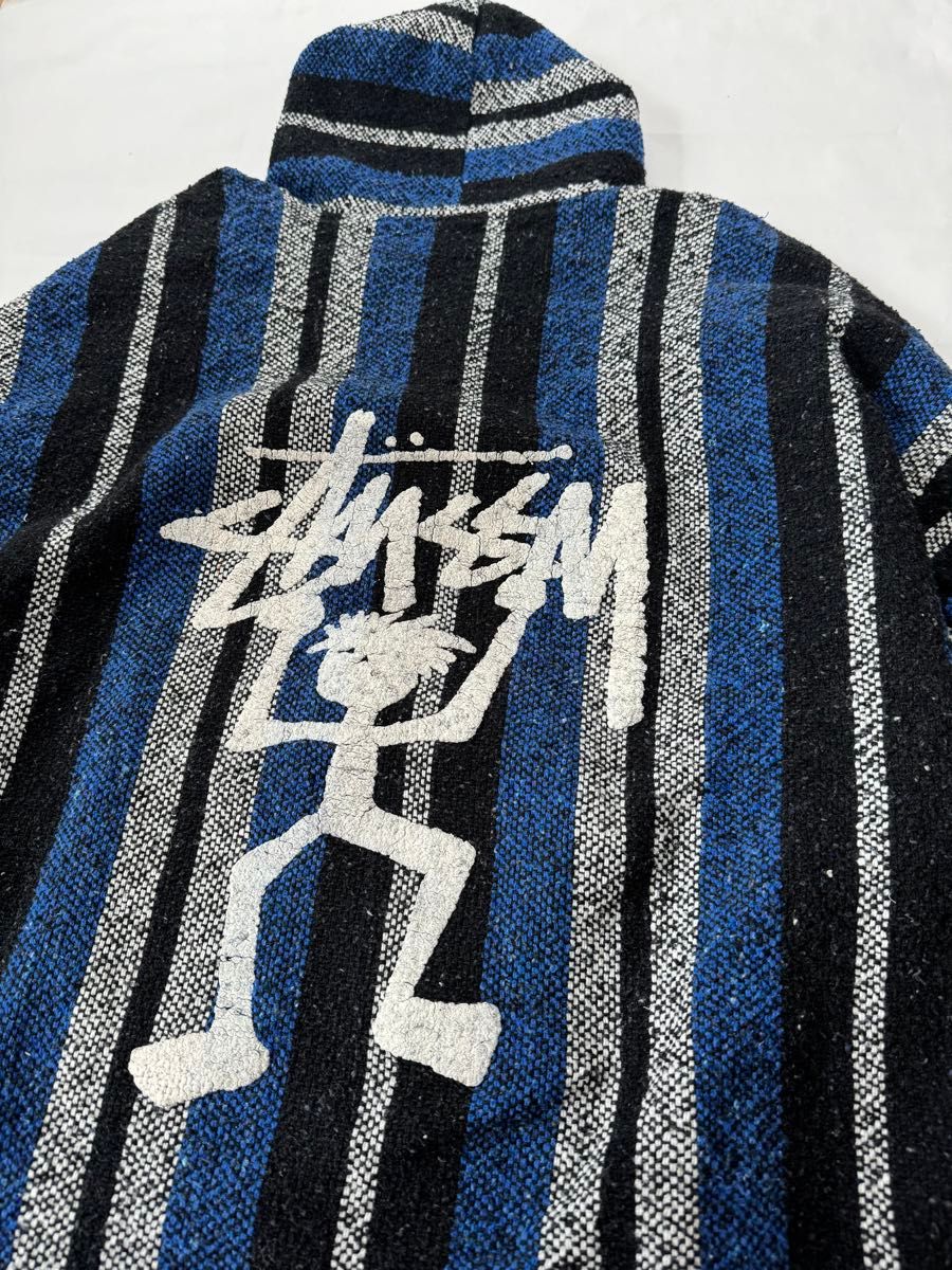 ★Stussy★Vintage メキシカンパーカー★ヴィンテージ Baja hippie hoodie drug rug★メキパ