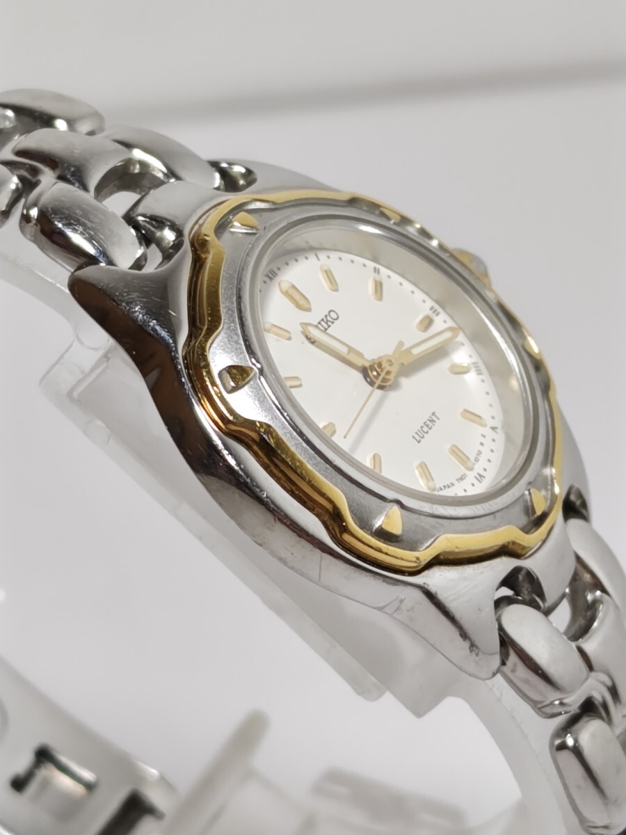 1円スタート【稼働】SEIKO セイコー腕時計 LUCENT ルーセント 7N01-6740 コンビベゼル レディースの画像3