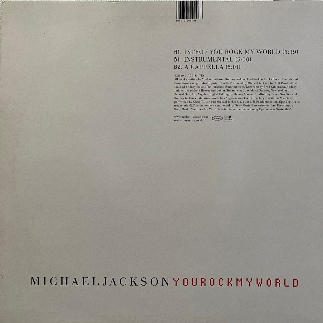 Michael Jackson - You Rock My World 12inch / UKオリジナル盤 / Rodney Jerkins / New Jack Swing / 人気盤 /ジャケット底に破れありの画像2