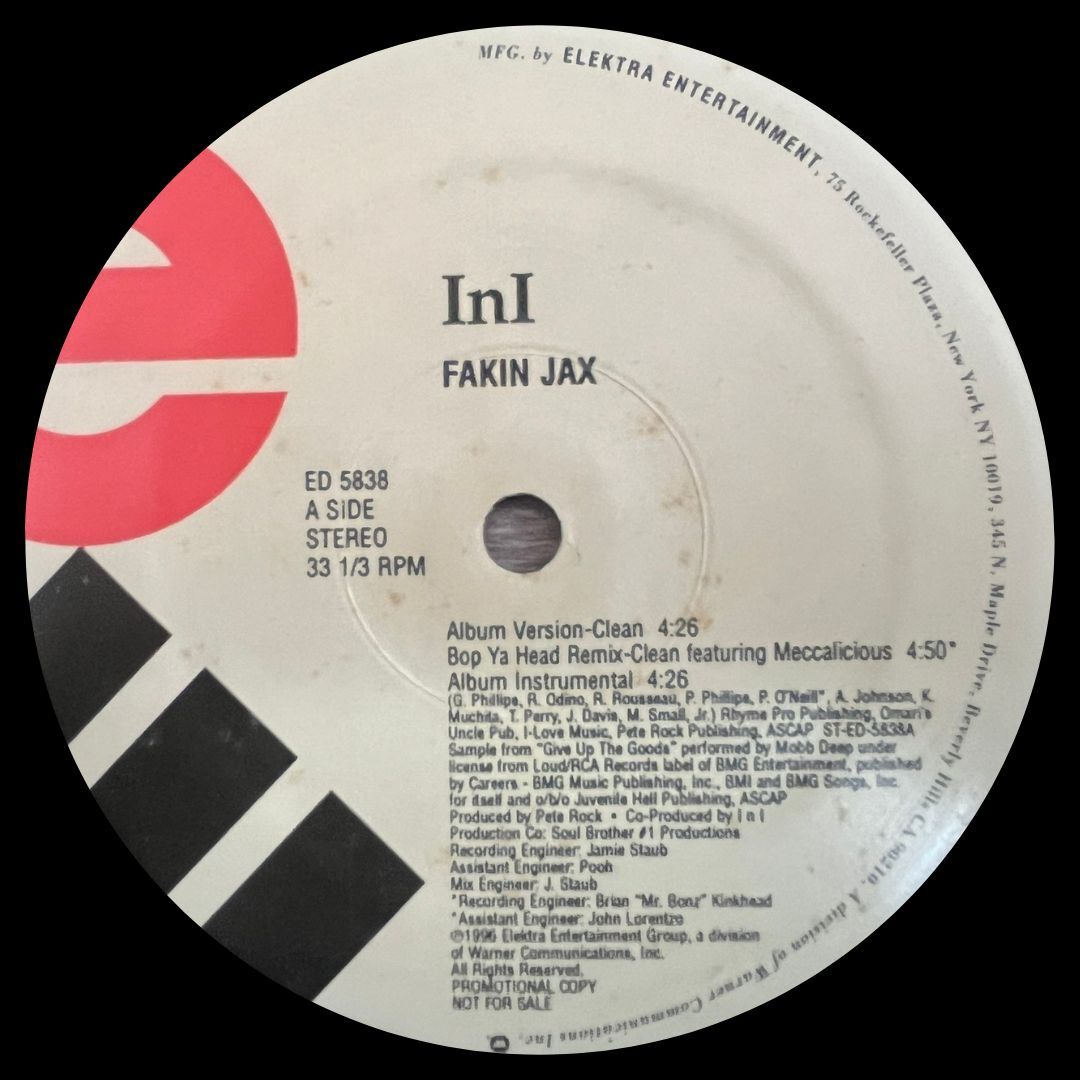 INI feat. Pete Rock - Fakin Jax / Props (US-PROMO) / 激レア / 12inch / jazzy hip hop / アングラの画像2