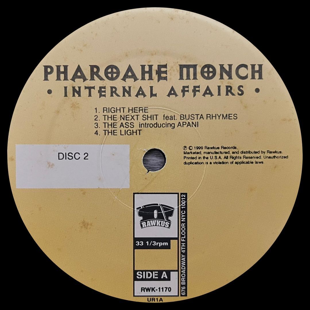 Pharoahe Monch - Internal Affairs 2LP / 1999 / インナースリーブ付 / 激レア / RAWKUSの画像6