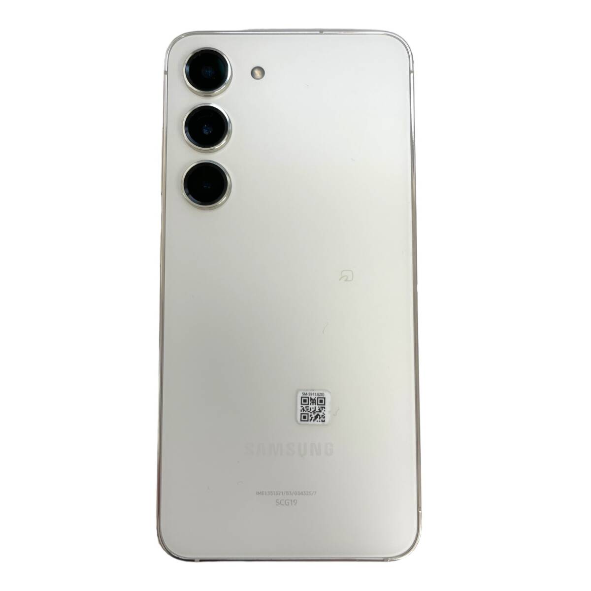 【中古美品】初期化済 Galaxy S23 ホワイト SCG19 SIMフリー バッテリー:80%以上 KDDI 判定:△ 箱無し 本体のみ L61961RLの画像7