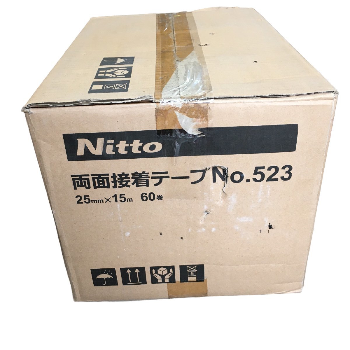 連P6-210N【未使用】Nitto 日東電工 両面接着テープ No.523 カーペット固定用 25mm×15m 60巻 業務用 内装 テープの画像4