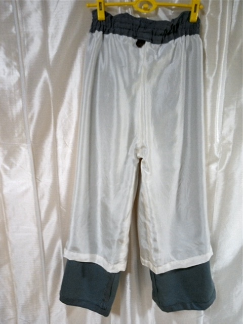 パンツ シルク 中古品 ししゅう模様 着物 リメイク の画像4