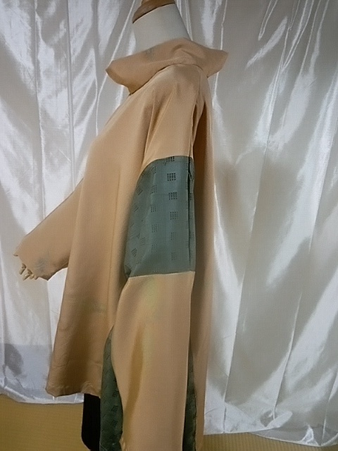  туника 4L размер шелк б/у товар кимоно переделка лоскутное шитье 
