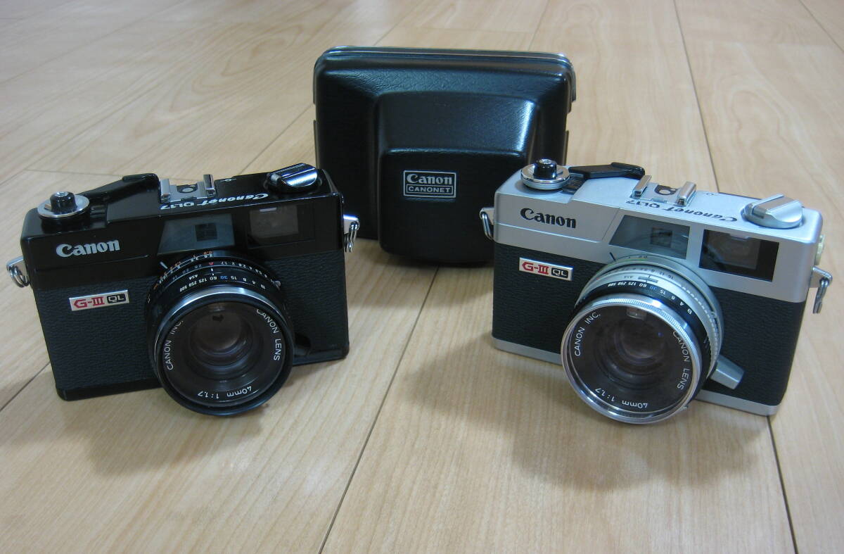 ★キャノネット 2台 Canonet QL17 GⅢ ブラック ＆ シルバー 40mm f1.7 レンジファインダー コンパクトカメラ 動作確認済 美品!!★_画像1