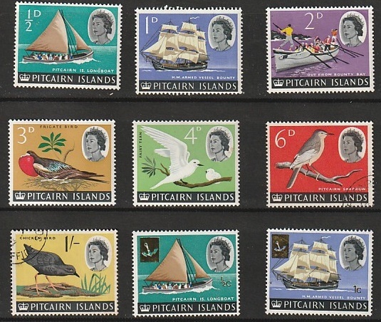 ピトケアン島　1964～67年エリザベスII世シリーズ９種未済 _画像1