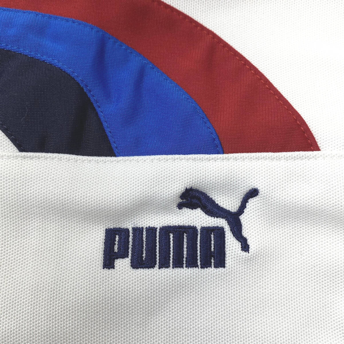 【USED】 プーマ PUMA トラックジャケット ジャージ 刺繍ロゴ 3ストライプ 古着 ホワイト S (M相当) ☆送料無料☆