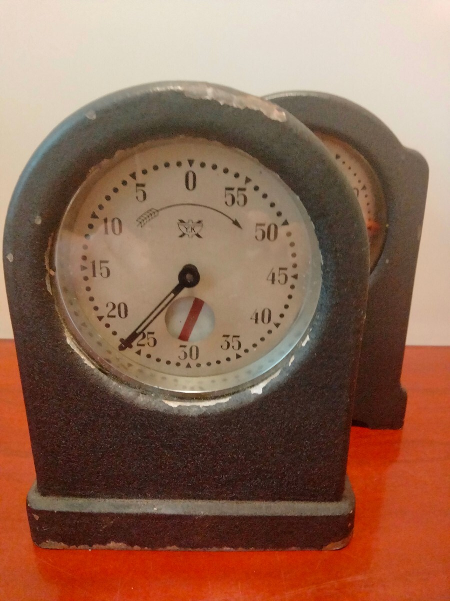 昭和レトロゼンマイ式ベル付き電気タイマー　アンティーク古物置時計_画像2