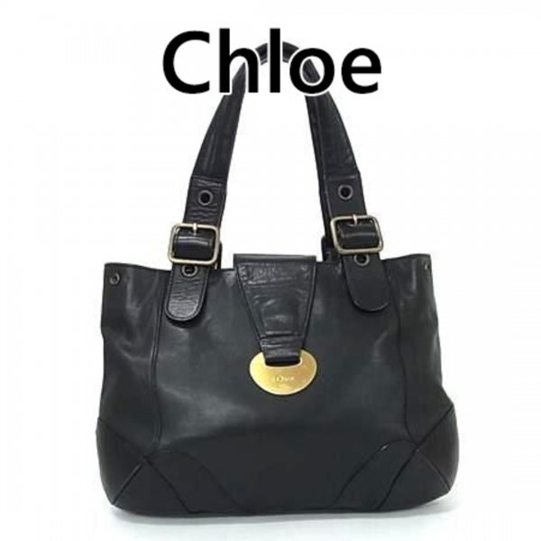 Chloe クロエ レザー ハンドバッグ トートバッグ ブラック系 3232_画像1