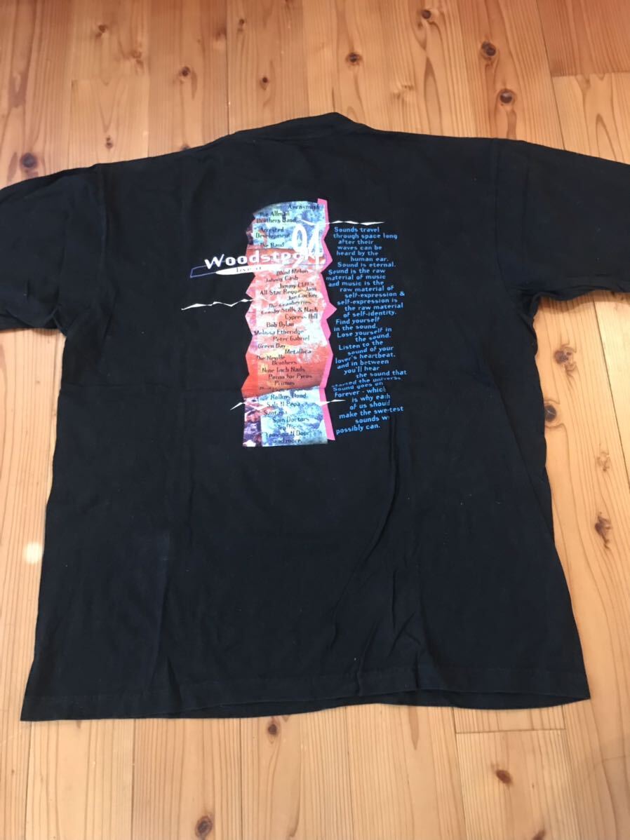 90s band T-shirt woodstock ×pepsi Tour T-shirt black short sleeves T-shirt 
