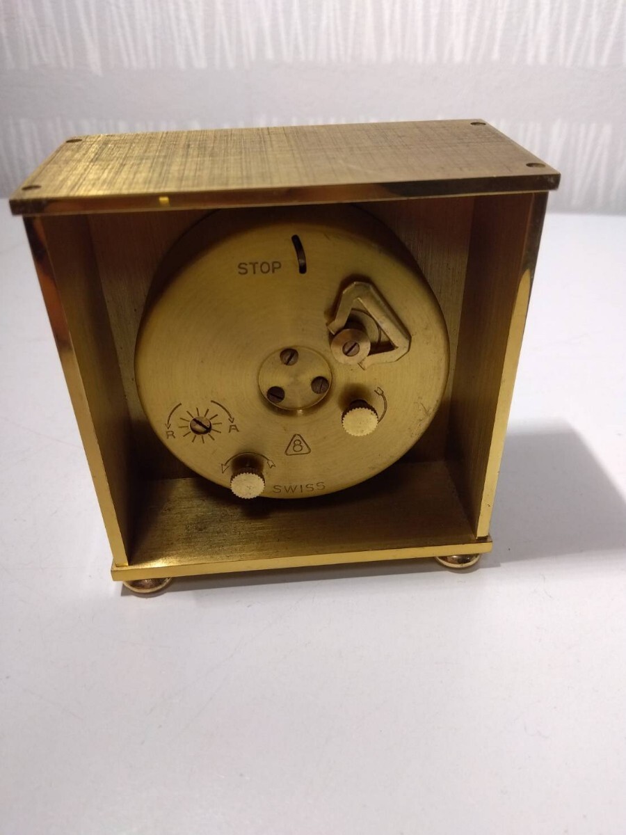 【F453】 Jmhop 置時計 アンティーク時計 スイス製 ゴールドカラーの画像4