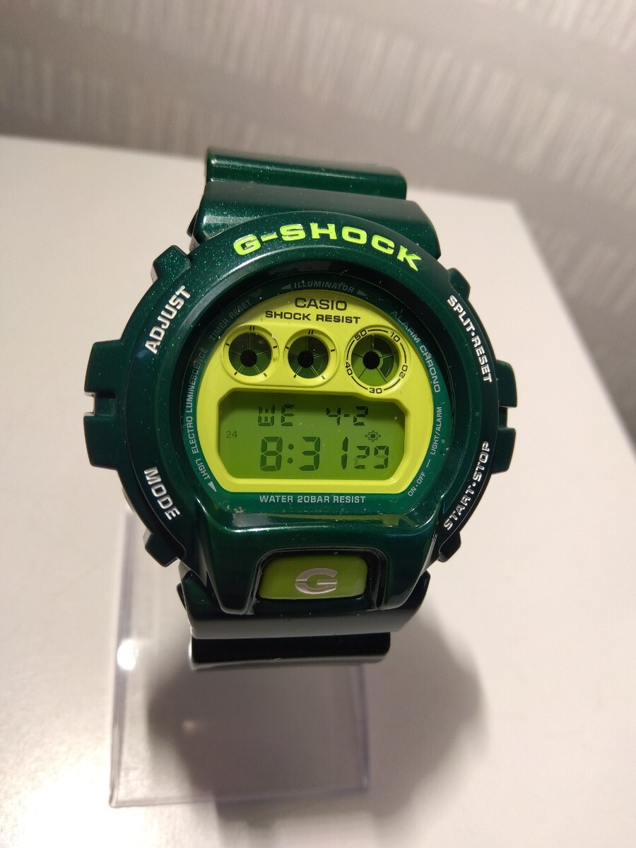 【F495】【稼働品】 CASIO カシオ G-SHOCK DW-6900CC クレイジーカラー グリーンデジタル 腕時計 メンズの画像1