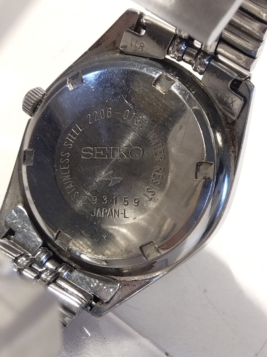 【F770】 SEIKO セイコー 2206-0190 自動巻き オートマ 白文字盤 シルバー アナログ ラウンド 腕時計の画像6