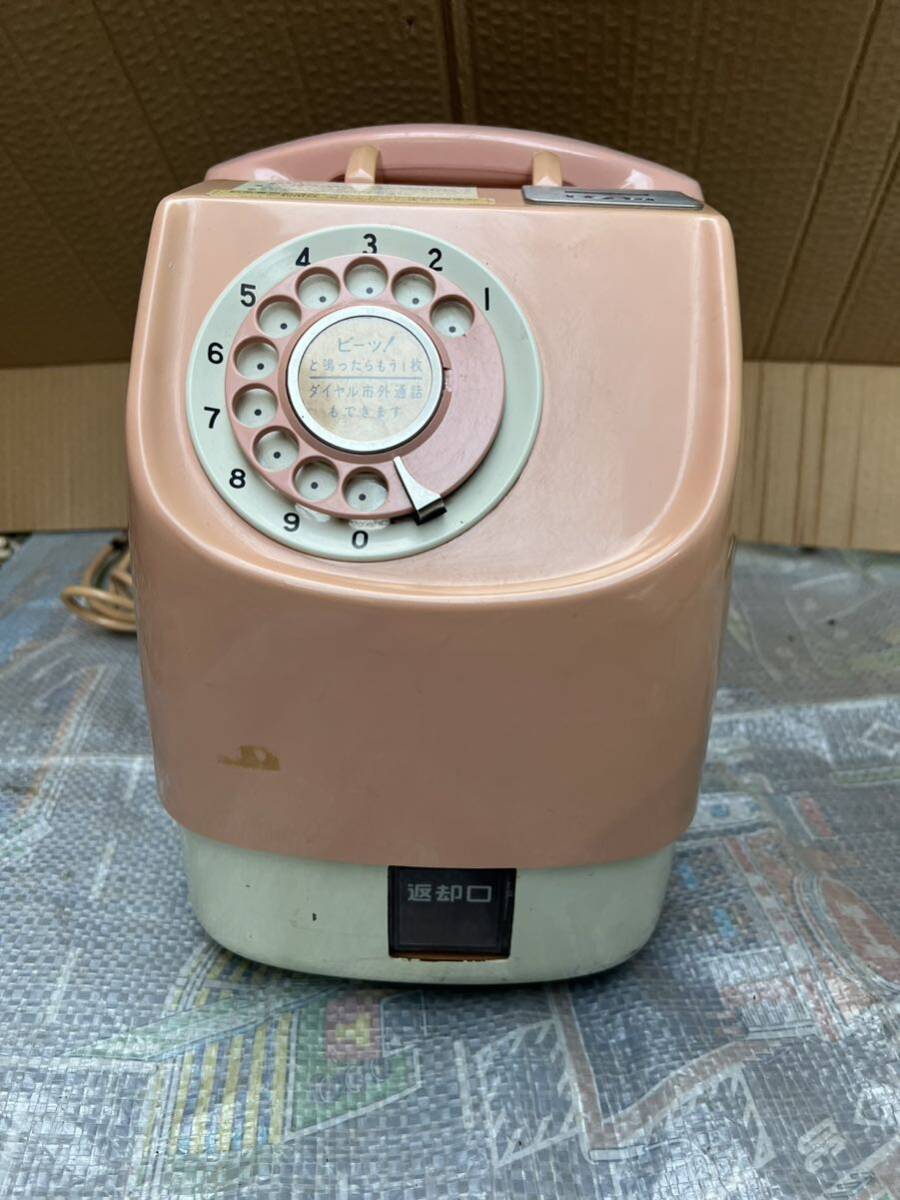 昭和レトロ ピンク電話 ダイヤル式 の画像1