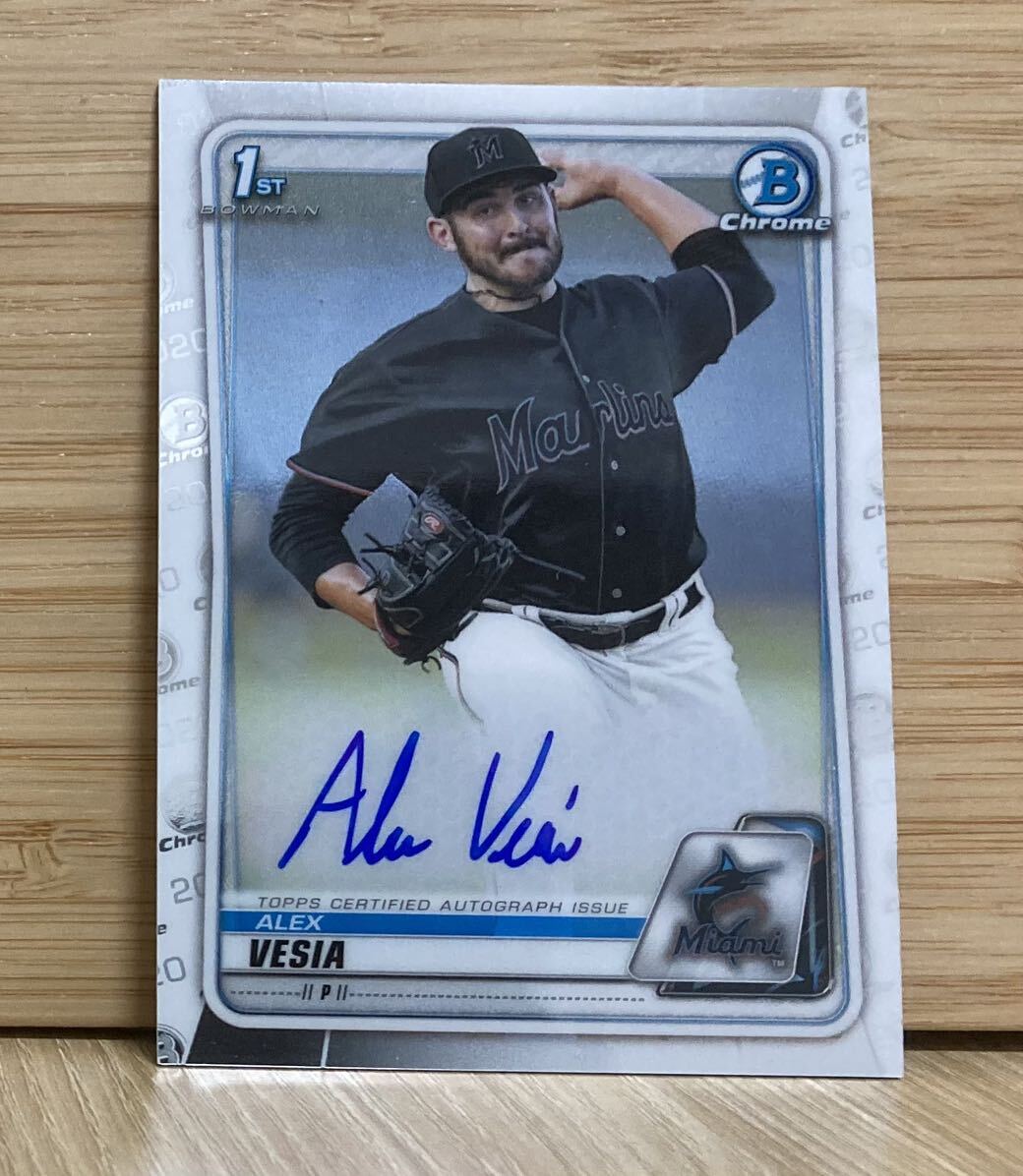 【直筆2枚】499シリ 2020 Topps Bowman Chrome Alex Vesia アレックス・ベシア 1st Bowman 直筆サインカード ドジャース マーリンズの画像2