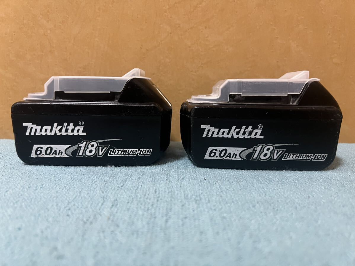 マキタ Makita 純正 2個 Li-ion バッテリー BL1860B 6.0Ah 18V マキタバッテリーマキタインパクトドライバー 動作品 美品’の画像2