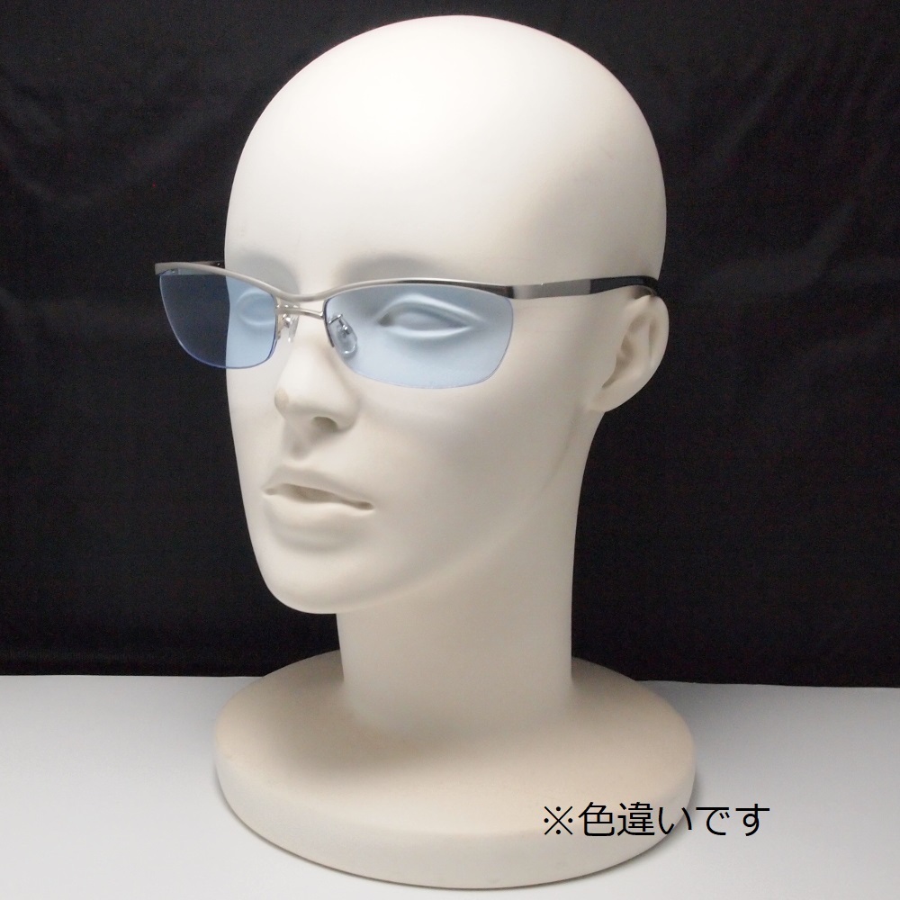 ハーフリム型 メンズ サングラス 新品 ライトスモーク ／ かっこいい いかつい 紫外線カット 薄い色 目が透ける 男性 紳士 22191の画像5