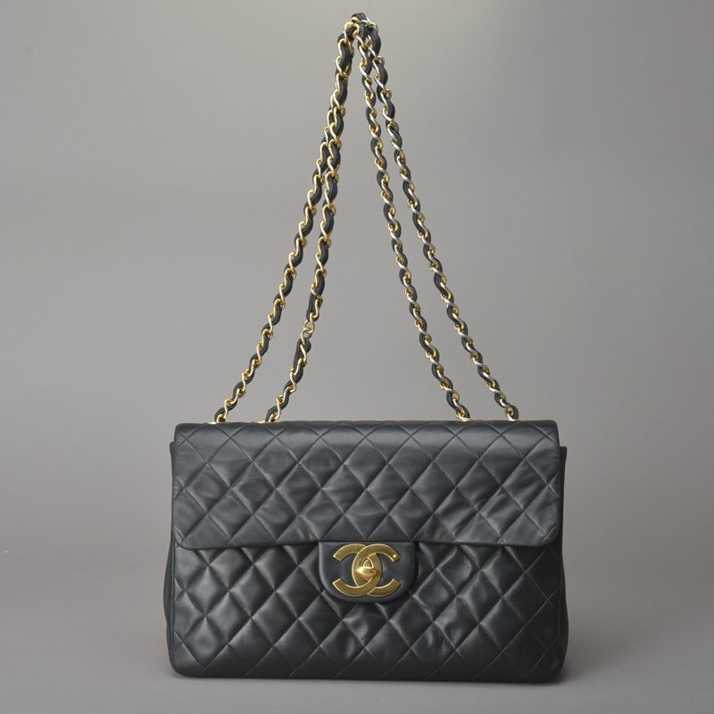 1円 美品 CHANEL シャネル デカマトラッセ 34 チェーンショルダーバッグ 2番台 92年製 ココマーク ブラック ゴールド 本革 鞄 ■db.k/cd.e_画像2