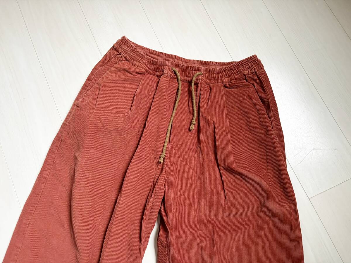 美品 GREI グレイ OVATE BAGGY PANTS CORDUROY パンツ コーデュロイ ワイド バギー タック 2 ブラウン系 茶系 USA製 △4_画像3