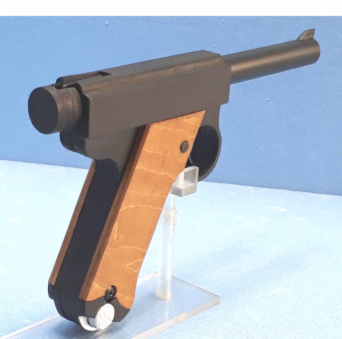 おもちや　手作り　連発式ゴム銃　 南部十四年式タイプ　コッキングピ－ス一体型_画像4