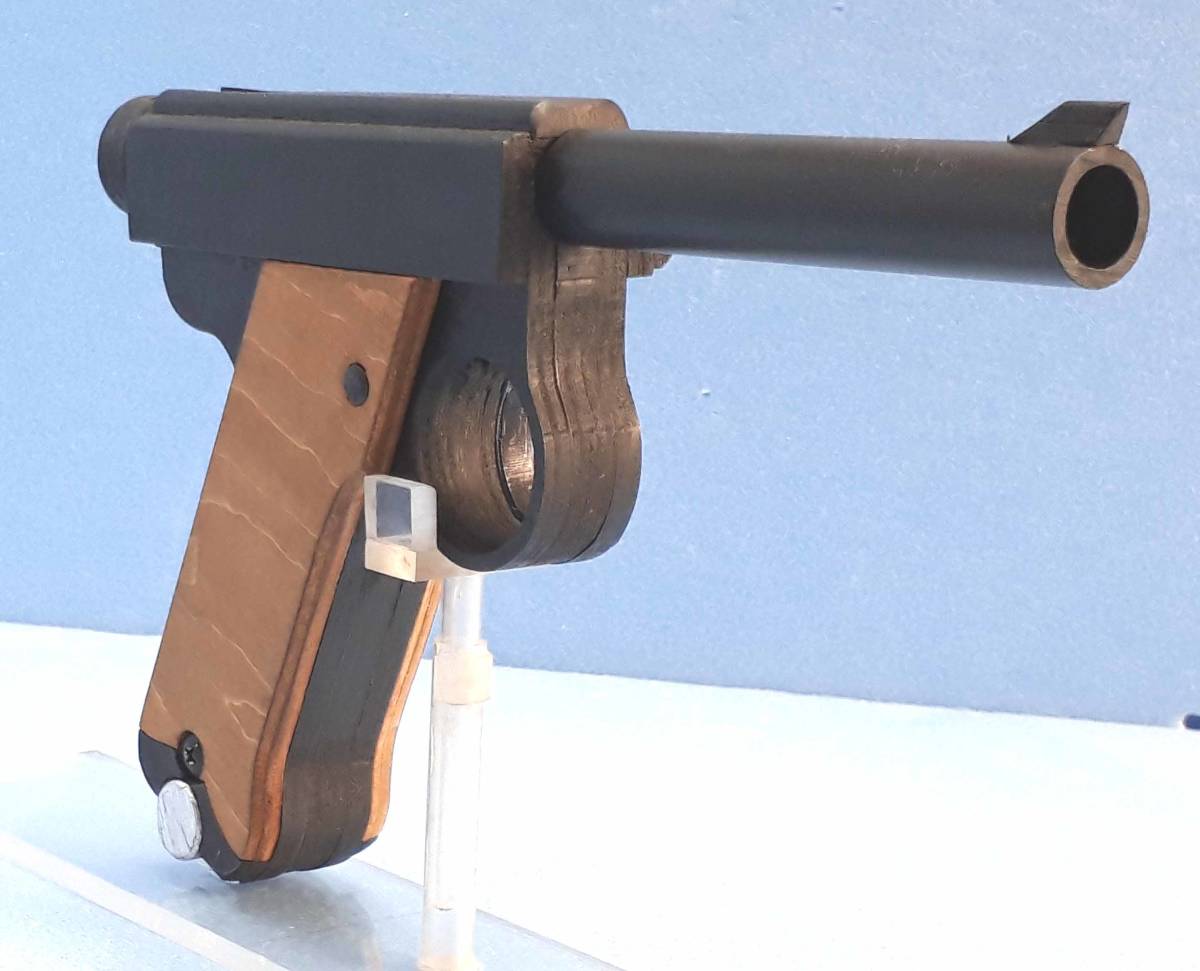 おもちや 手作り 連発式ゴム銃  南部十四年式タイプ コッキングピ－ス一体型の画像5