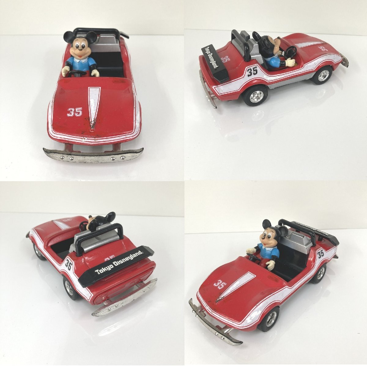 ●昭和レトロ！ミッキー ブリキ ミニカー 2個セット 東京ディズニーランド TDL　赤 青 車　