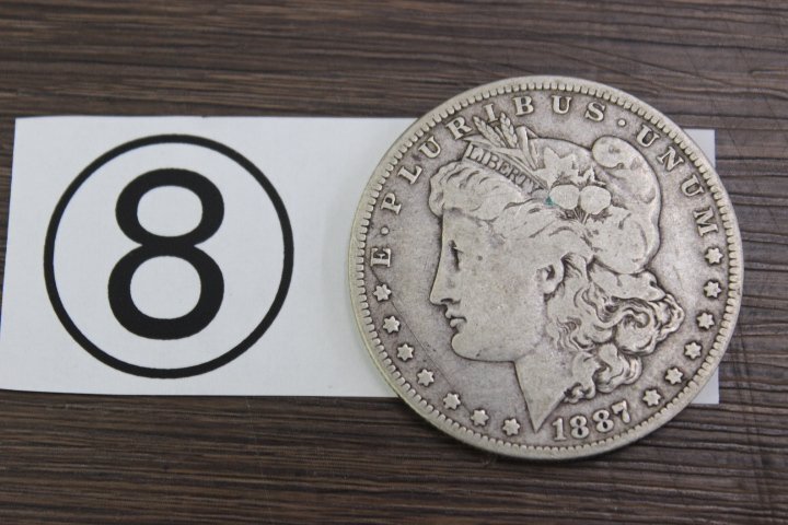 ○コイン(8）アメリカ モルガンダラー 1ドル銀貨 1887年 重量約26.1g 直径 約38mm リバティコインの画像1