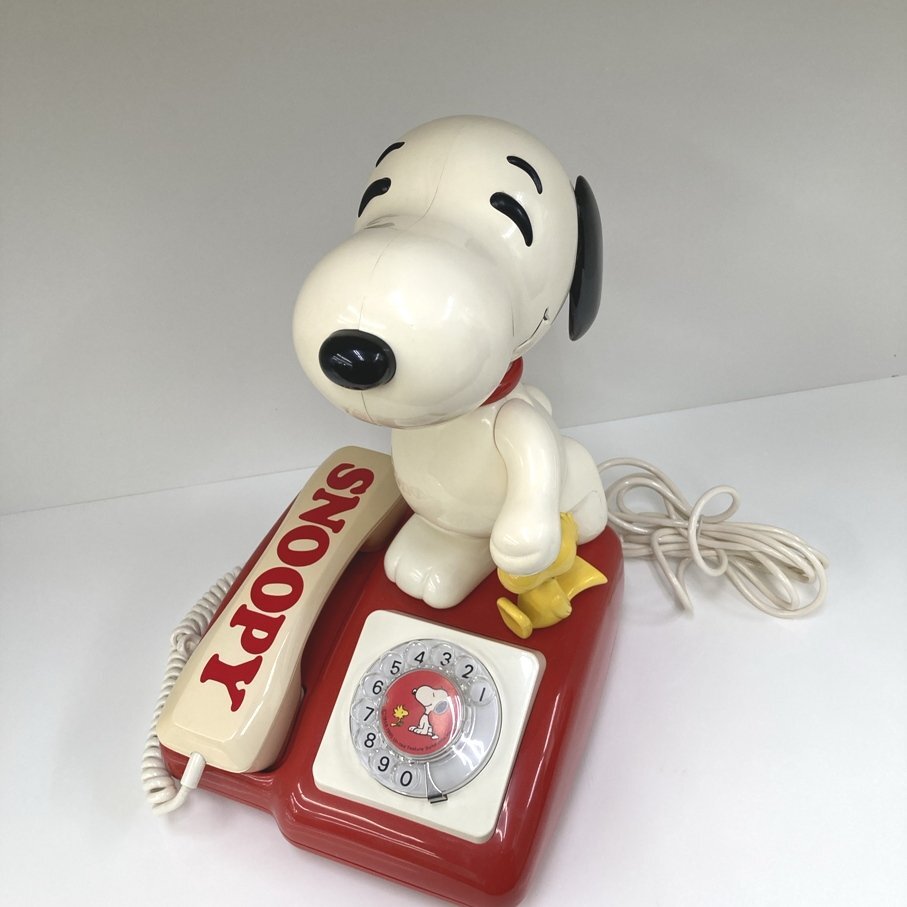 ●【保管品】 TOMY/トミー SNOOPY（スヌーピー） ダイヤル式電話機 アンティーク レトロ 動作未確認 田村電機製作所の画像1