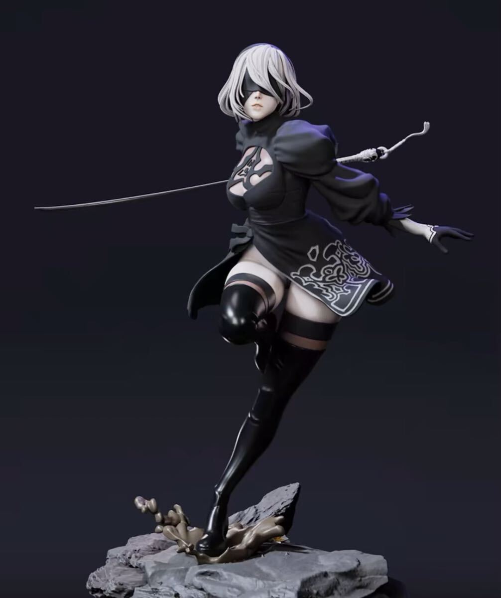 1/8スケール　23cm ガレージキット　未塗装　美少女　ニーア　戦闘スタイル　女性フィギュア