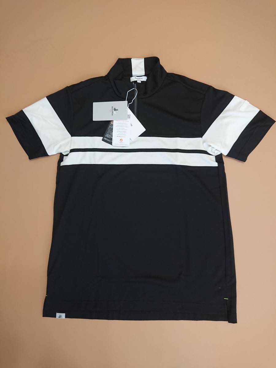  новый товар черный & белый Golf (M) Advan Tec шерсть panel окантовка с высоким воротником рубашка мужской 14300 иен 