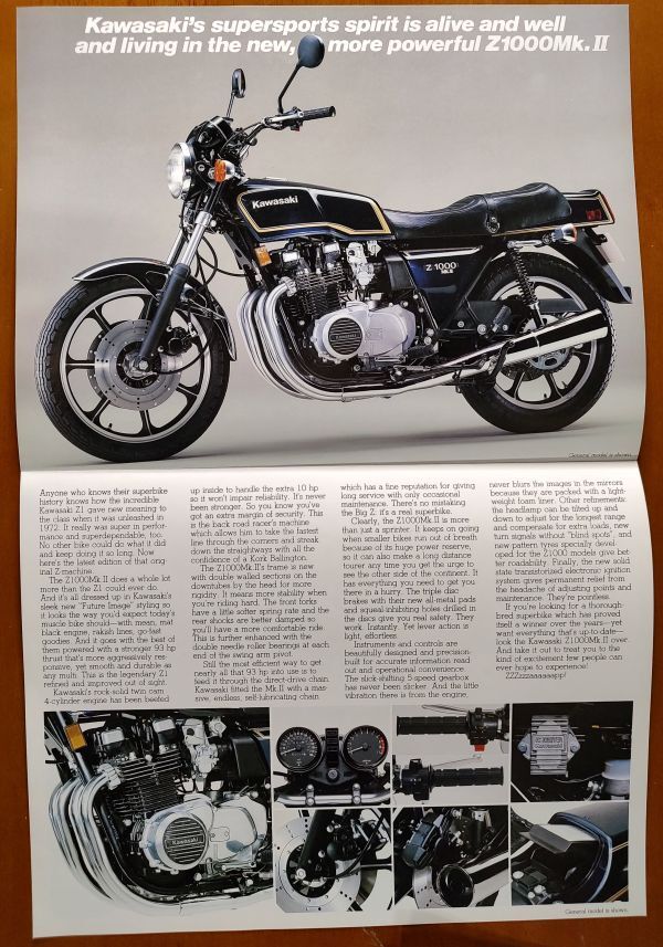 Kawasaki(カワサキ) Z1000Mk.II Kawsaki's supersports spirit is alive and well and living in the new,more powerful 英語版カタログの画像2