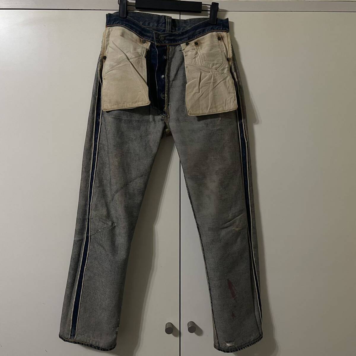 LEVI'S 501XX 503BXX levis デニム ギャラ 片面 ヴィンテージ ビンテージ リーバイス 66前期 両面 47モデル ビッグE BIGE W29 40s 50s 60sの画像9