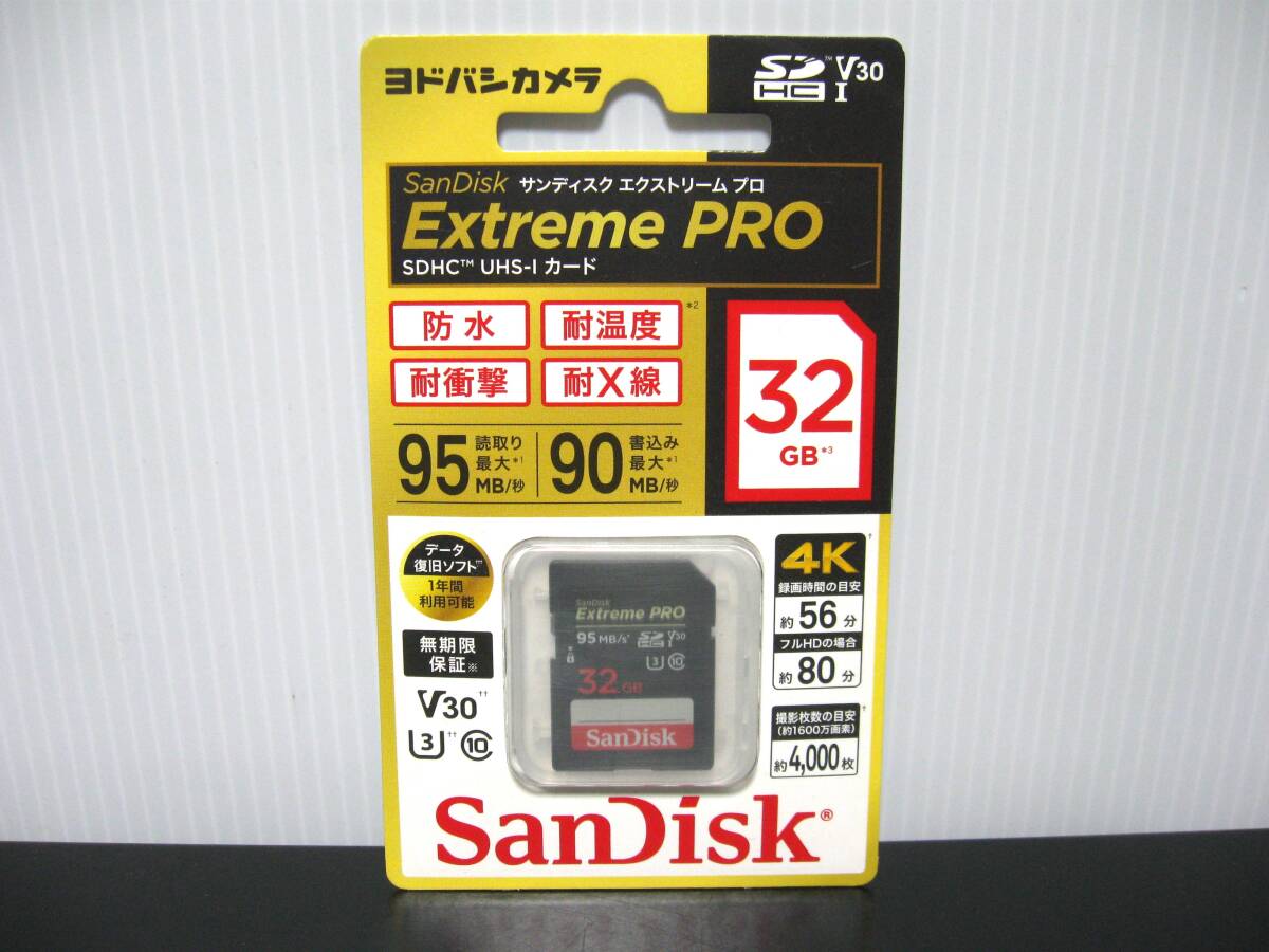 ◆送料無料◆新品◆SanDisk◆Extreme PRO SDHC UHS-I カード 32GB◆Class10 U3 V30◆ヨドバシカメラ限定モデル◆SDSDXXG-032G-JOJCP◆即決の画像1